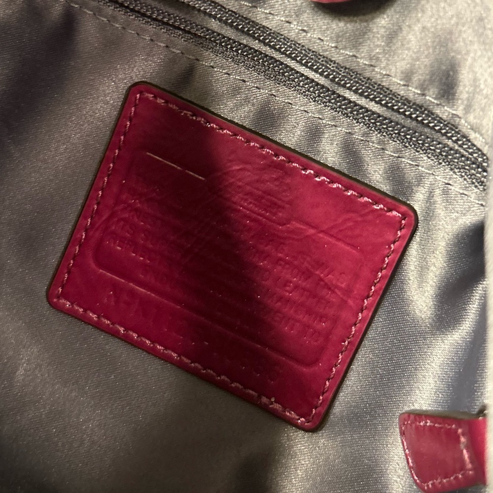 Purple Coach Madison Gathered Sateen Signature Maggie Shoulder Bag - Picture 4 of 7